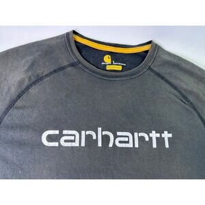 Carhartt Force Relaxed Fit Mens Gray Short Sleeve T Shirt Large Logo Work